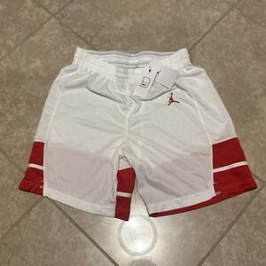 Jordan Stock Overtime Basketball Game Short Men's Medium White Red FQ5375-109
